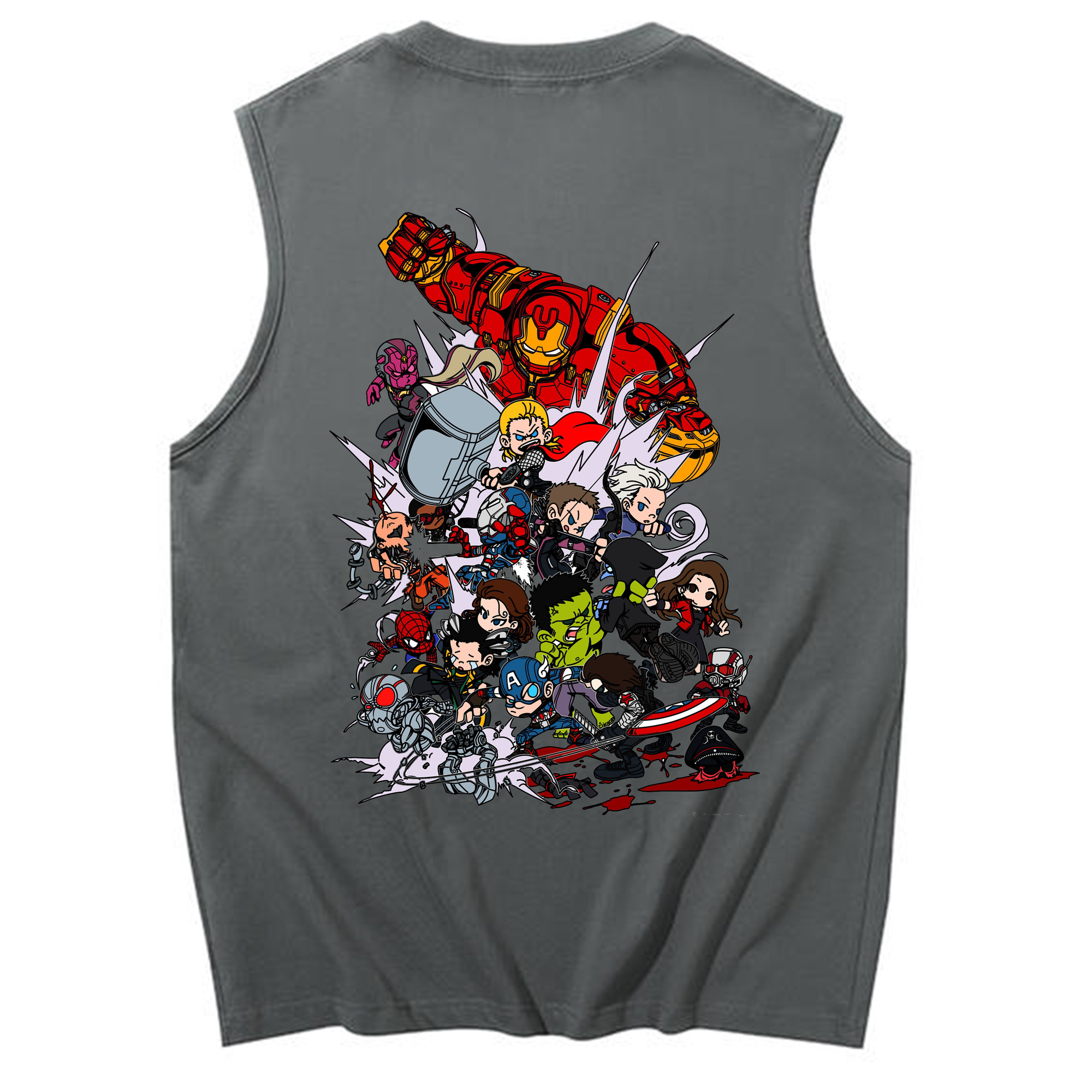（画像用） アベンジャーズ The Avengers コットン100％タンクトップ（背面プリント）